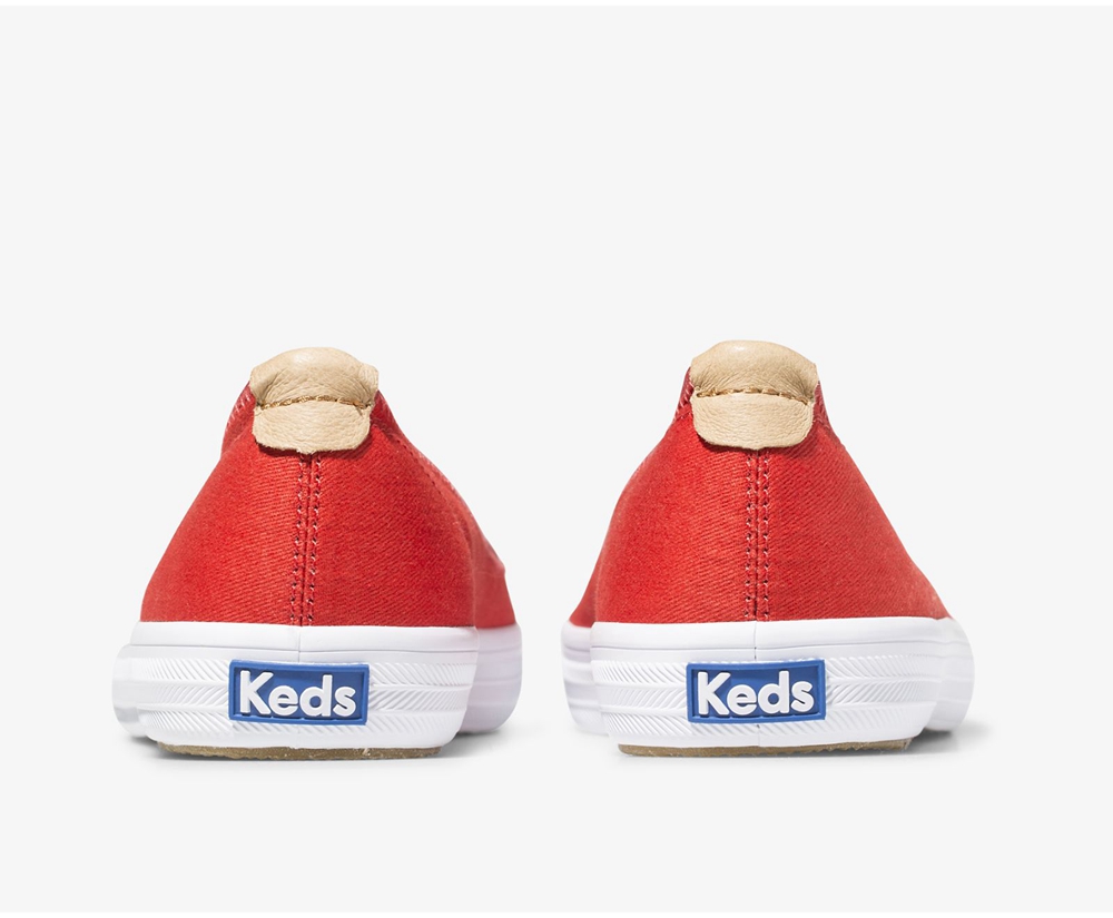 Keds Slip Ons Red - Bryn - Womens ZPHENO-127